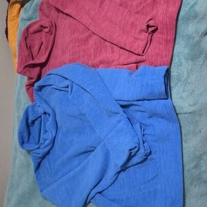 Tek Gear pink/mauve And Blue cowl neck fleece sweater size XL